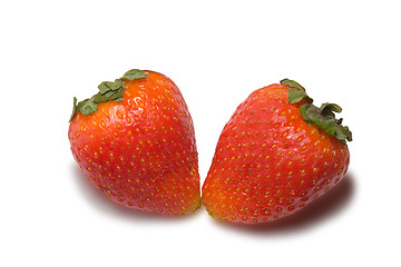 Image showing Strawberries isolated on white background with clipping path