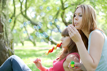 Image showing two girls in the park