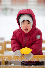 Image showing toddler yells