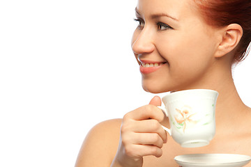 Image showing woman potrait with tea cup