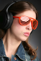 Image showing girl in earphone