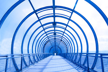 Image showing futuristic glass corridor