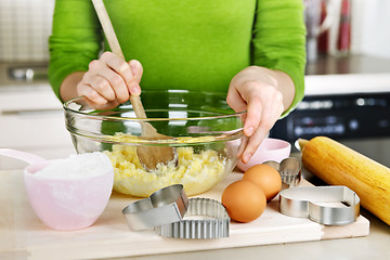 Image showing Mixing ingredients for cookies