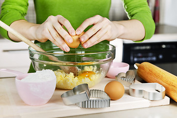 Image showing Baking cookies