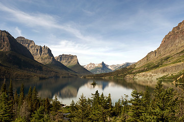 Image showing St Mary Lake with Wild Goose Island