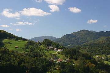 Image showing village at hill