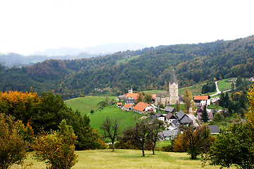 Image showing village in the middle of hills