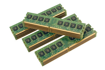 Image showing 4 pile of computer memory modules 2