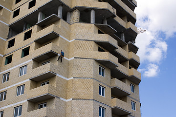 Image showing Builder hanging up