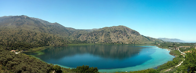 Image showing Panoramic view of Lake Kournas