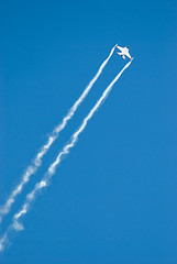 Image showing Fighter jet on a blue sky background