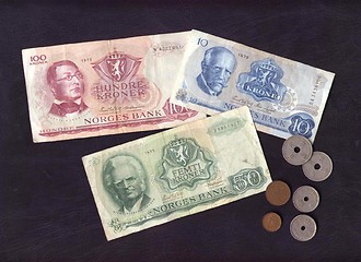 Image showing Old invalid Norwegian money