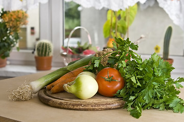 Image showing Vegetables in kitchen