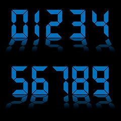 Image showing digital numbers clock blue