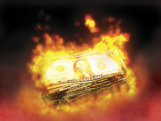 Image showing burning money