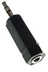 Image showing Black Stereo Jack plug adaptor