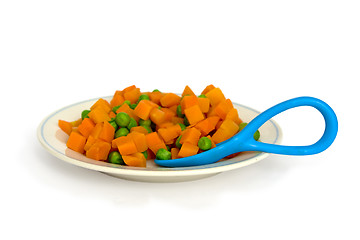 Image showing Carrot and green peas