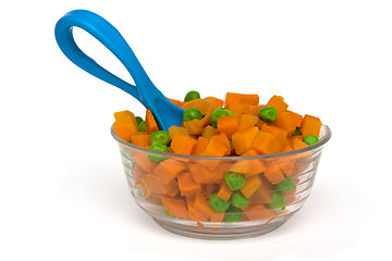 Image showing Carrot and green peas