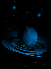 Image showing Abstract background with planets