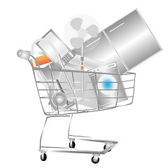 Image showing Electrical household appliances on the cart