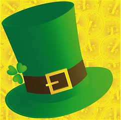 Image showing Green hat and coins