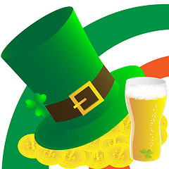 Image showing Hat,beer and money