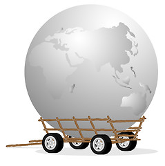 Image showing The globe in cart