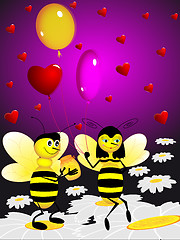 Image showing Two bees