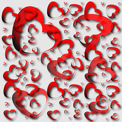 Image showing Red hearts and light background