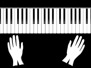 Image showing The piano and gloves