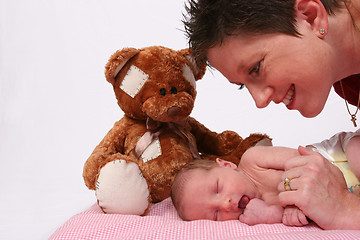 Image showing Baby being watch by loving mother