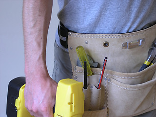 Image showing Man ready with tools for work.