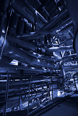 Image showing different size and shaped pipes at a power plant
