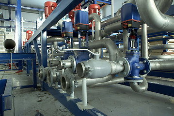 Image showing different size and shaped pipes at a power plant