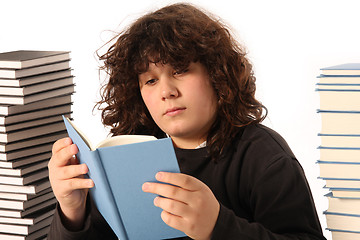 Image showing boy reading a book 