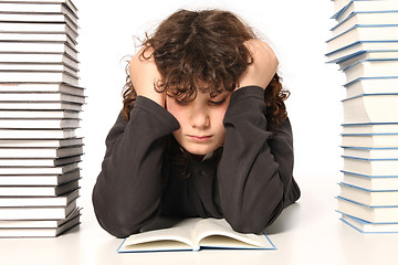 Image showing boy reading a book 