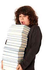 Image showing boy carrying books 