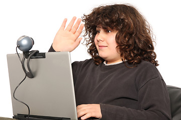 Image showing boy using laptop