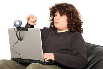 Image showing boy using laptop