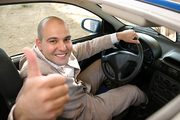 Image showing Businessman in the car