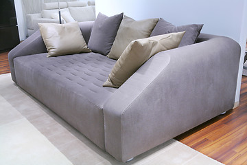 Image showing sofa and many pillows