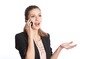 Image showing woman talking on a mobile phone