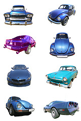 Image showing blue car collection