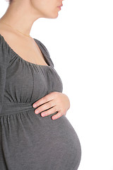 Image showing pregnant woman in knitted dress