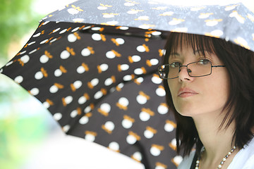 Image showing beautiful woman under summer rain