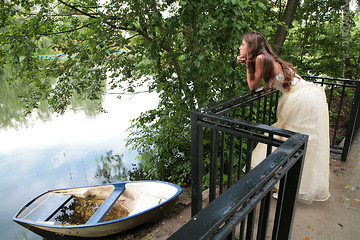 Image showing girl and boat