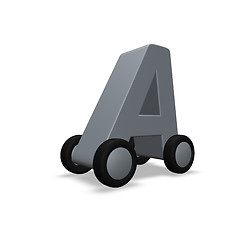 Image showing letter a on wheels