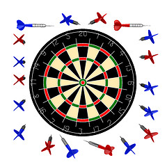 Image showing 10000px dartboard+darts blank for design variations