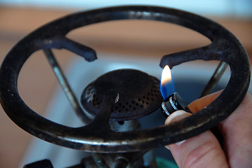 Image showing Ignite the gas hotplate