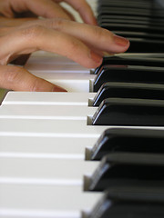 Image showing Keyboard player practicing.